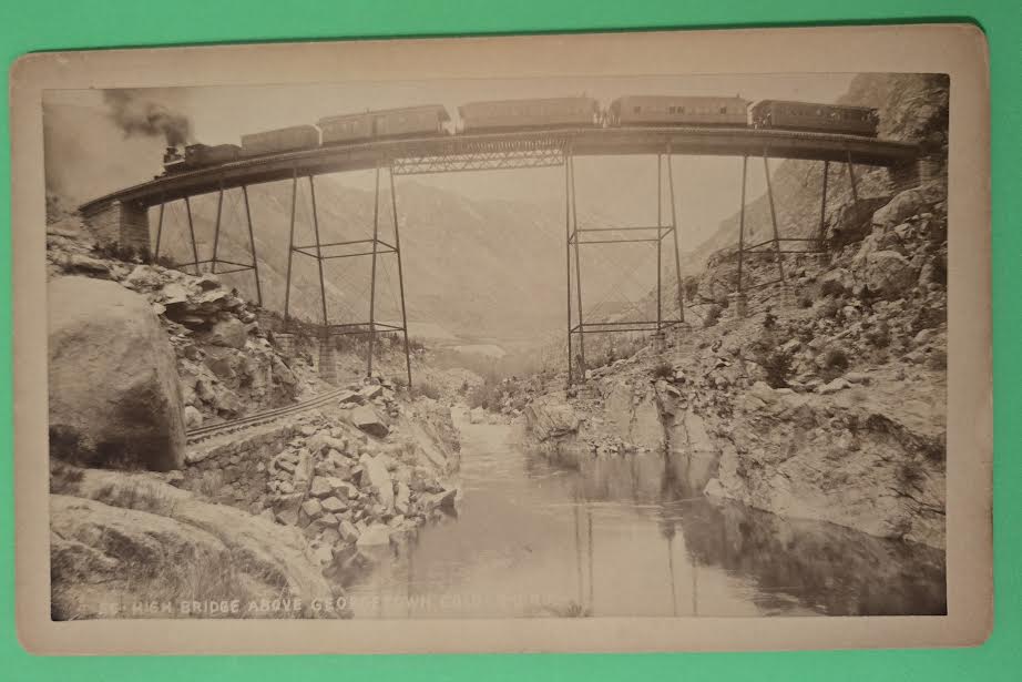 c 1880s Railroad Albumen Cabinet Photo Devil's Gate Bridge Georgetown Loop CO